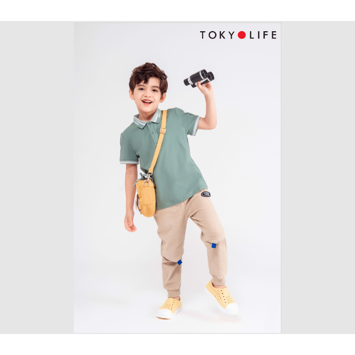 Áo Polo TRẺ EM cổ dệt phối màu TOKYOLIFE C3POL001M