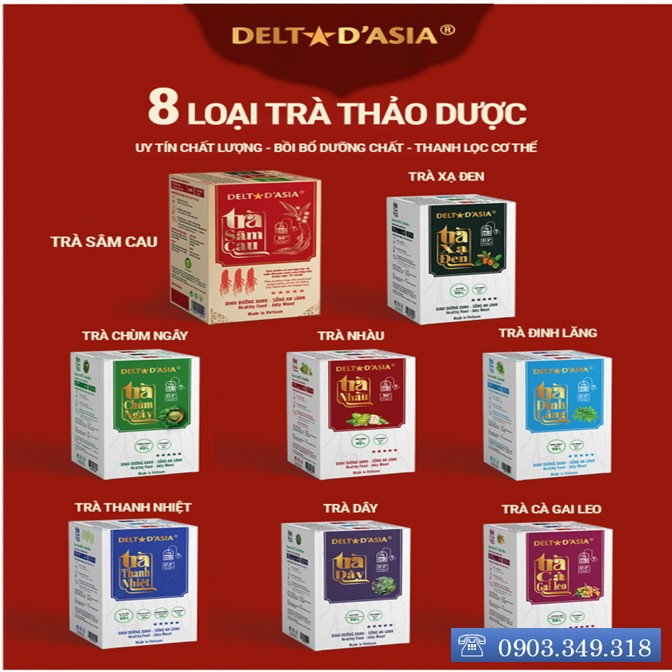 TRÀ XẠ ĐEN Túi Zip – Delta D'Asia Hỗ trợ điều trị xơ gan, hạ men gan, viêm gan B (25 - 50 túi x 1,5 g)