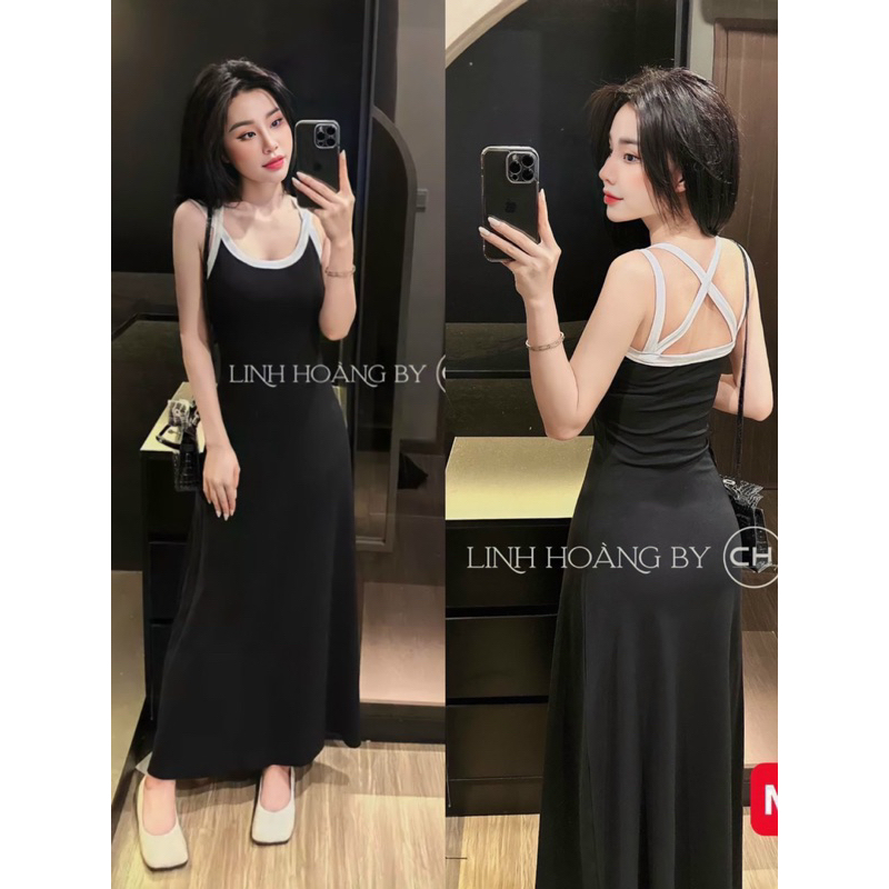 Váy maxi đan dây ôm body