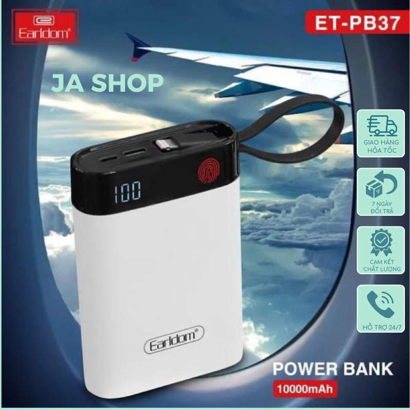 Sạc Dự Phòng 10.000mAh Earldom ET-PB37 Hàng Chuẩn Chất Lượng Cao (JA Shop)￼