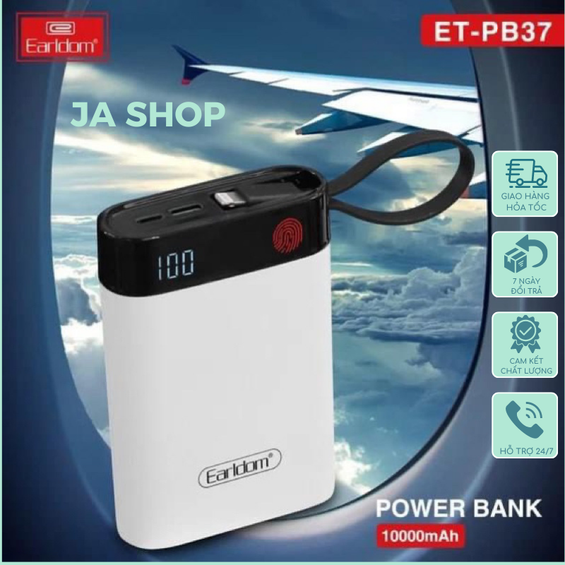 Sạc Dự Phòng 10.000mAh Earldom ET-PB37 Hàng Chuẩn Chất Lượng Cao (JA S