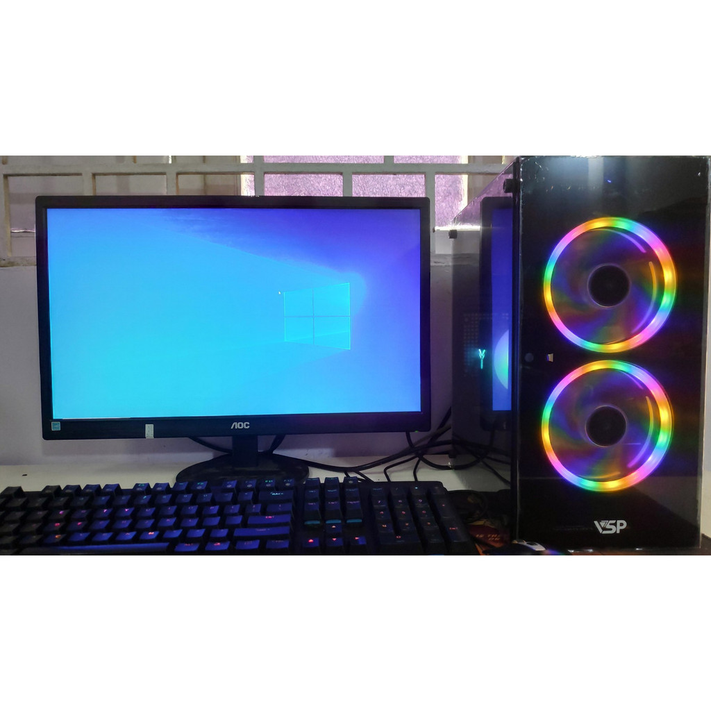 Case I3 9100f / i5 9400f RX Sapphire 580 4g Pulse kèm màn từ 20" đến 27" | BigBuy360 - bigbuy360.vn