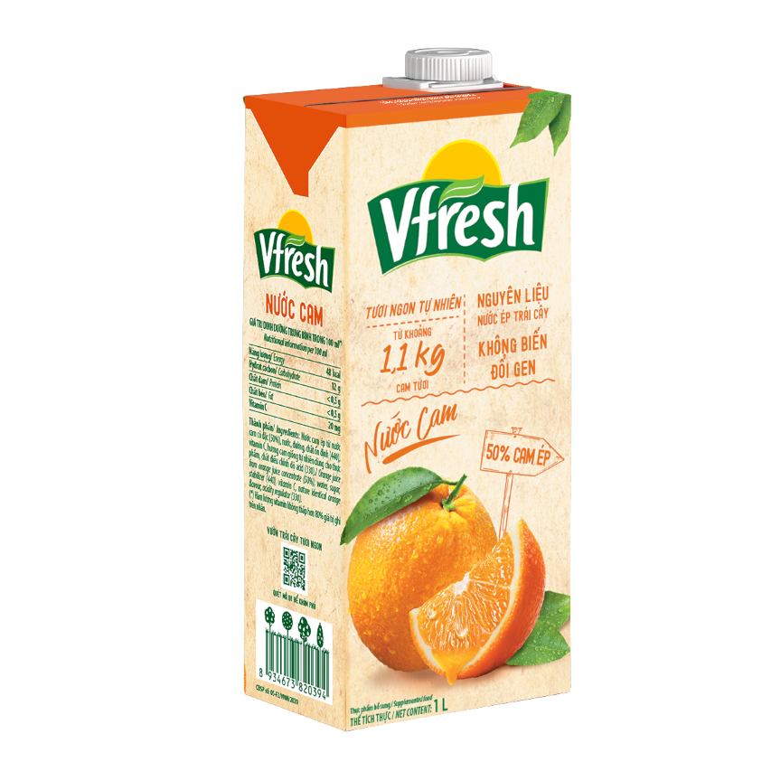 Nước trái cây vị cam (Necta) Vfresh - Hộp 1L