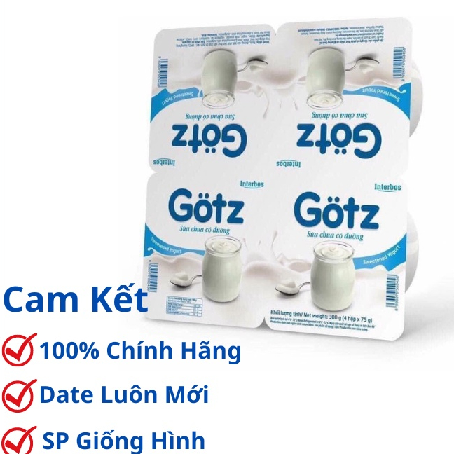 Thùng 48 Hũ Sữa Chua Gotz Được Làm Từ Men Sữa Chua Đặc Trưng, Có Vị Béo Nhẹ. Không Chứa Chất Bảo Quản (tk3m)