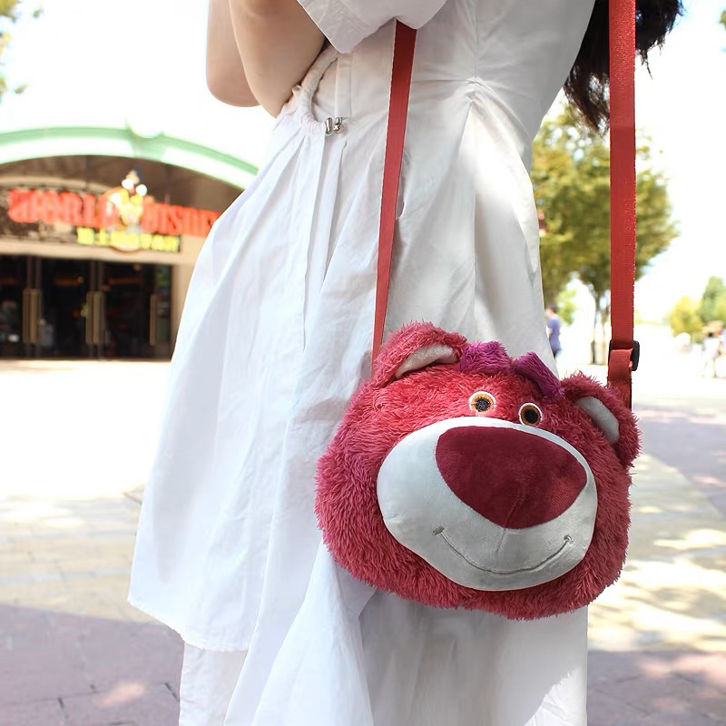 Túi gấu dâu Lotso túi đeo chéo gấu dâu đáng yêu chính hãng