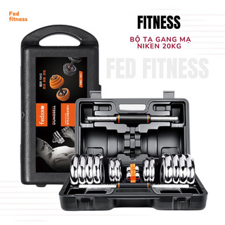 Bộ tạ đa năng 20 kg 6 IN 1 FED-8669. Chất liệu gang mạ niken. FED.