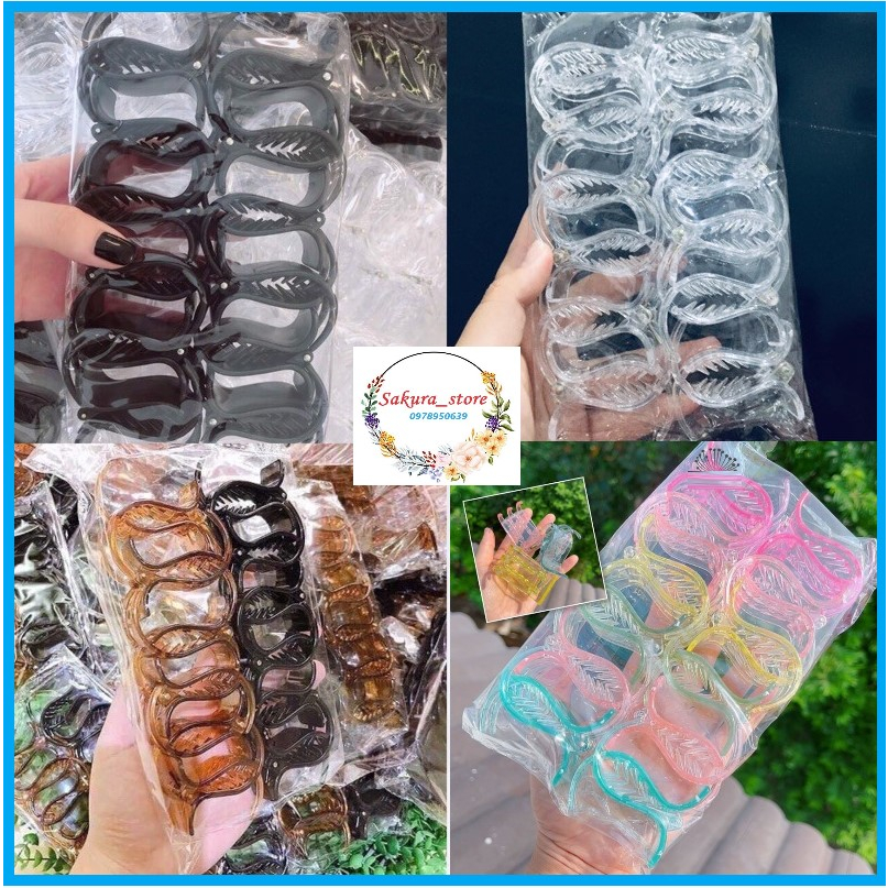 Vỉ 12 kẹp càng cua 5 răng mix nhiều màu