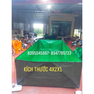 Bể 4m x 2m x 1m xanh bộ đội dùng nuôi ốc, cá, ếch... bể bơi.