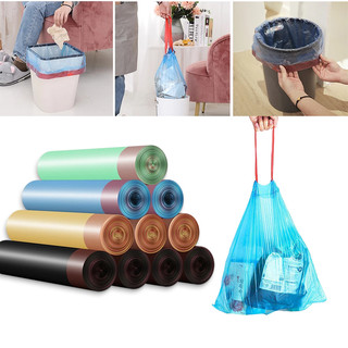 Túi đựng rác nilon, túi đựng rác tự phân huỷ có dây rút - 45x50 cm - 15 túi/cuộn - tiện dụng sạch sẽ thông minh.