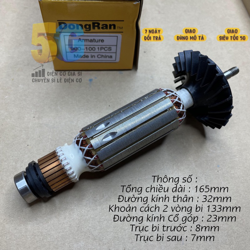 Rotor Máy Mài Bosch GWS900-100 900-100 Quấn 100% Dây Đồng Kèm Bi Sau