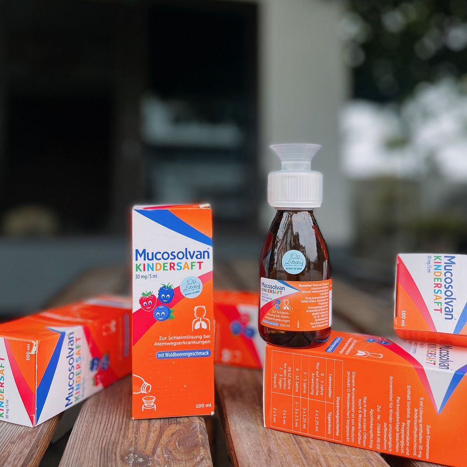 Siro Mucosolvan Nội Địa Đức - Giảm ho đờm cho bé từ sơ sinh