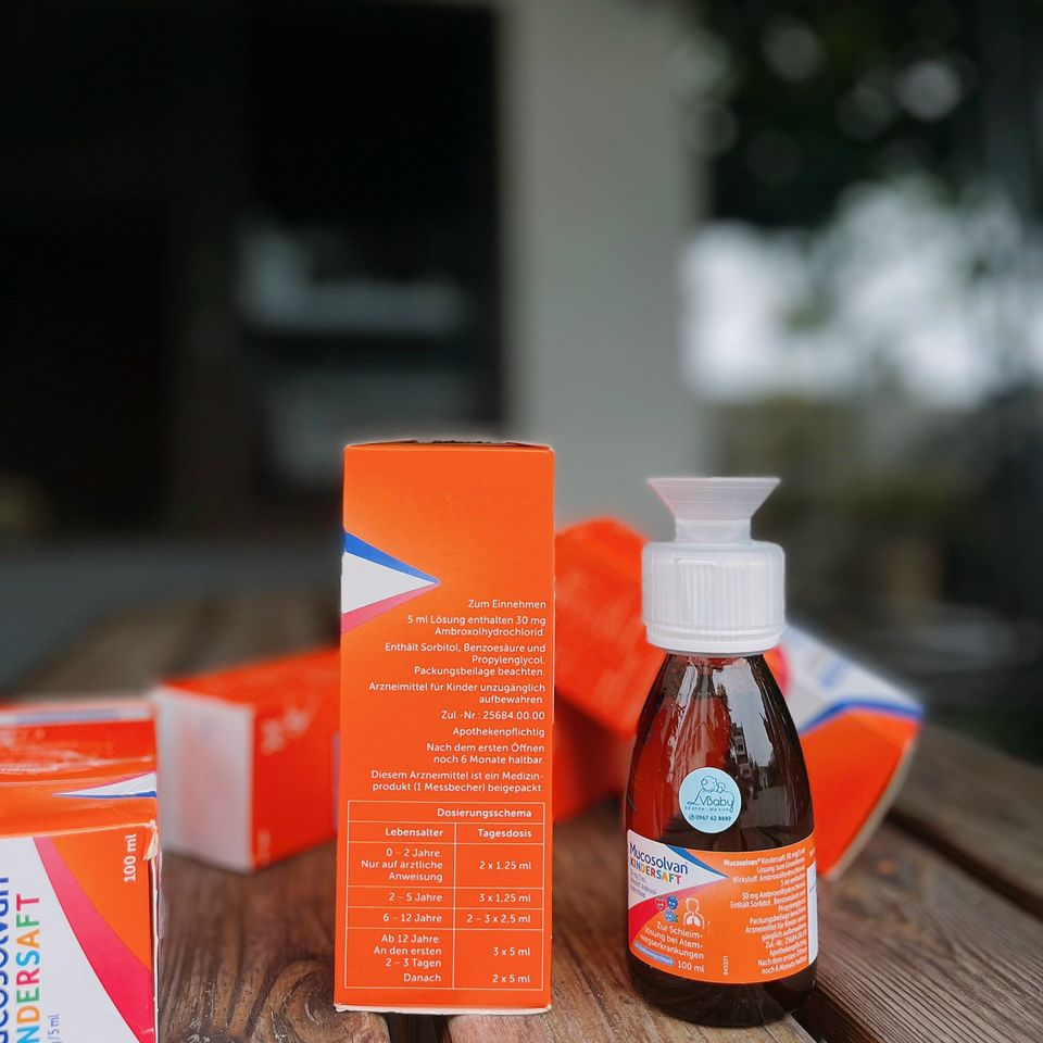 Siro Mucosolvan Nội Địa Đức - Giảm ho đờm cho bé từ sơ sinh