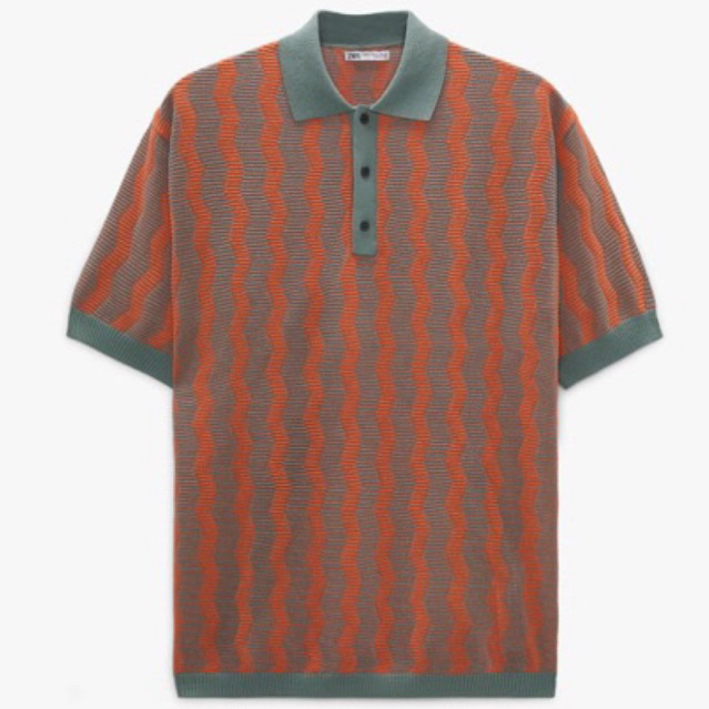 Áo polo nam Zara authentic TEXTURED KNIT size M