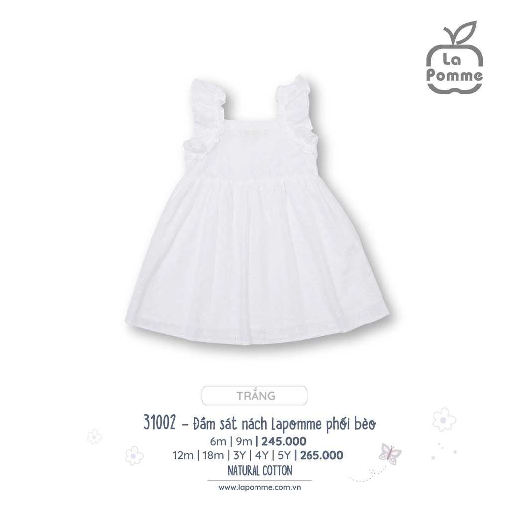 LP - Đầm sát nách Lapomme phối bèo - Trắng 12M 5Y
