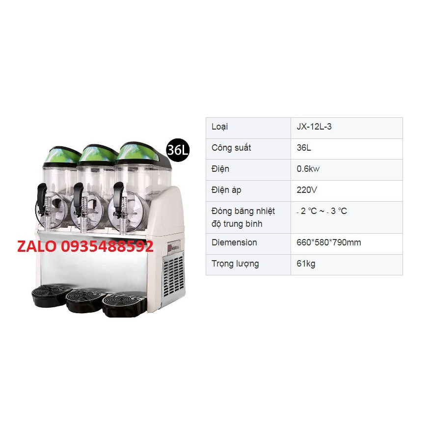 Máy làm đá tuyết ,3 ngăn dung tích 36L,Máy làm lạnh siro-Bảo hành chính hãng 12 tháng