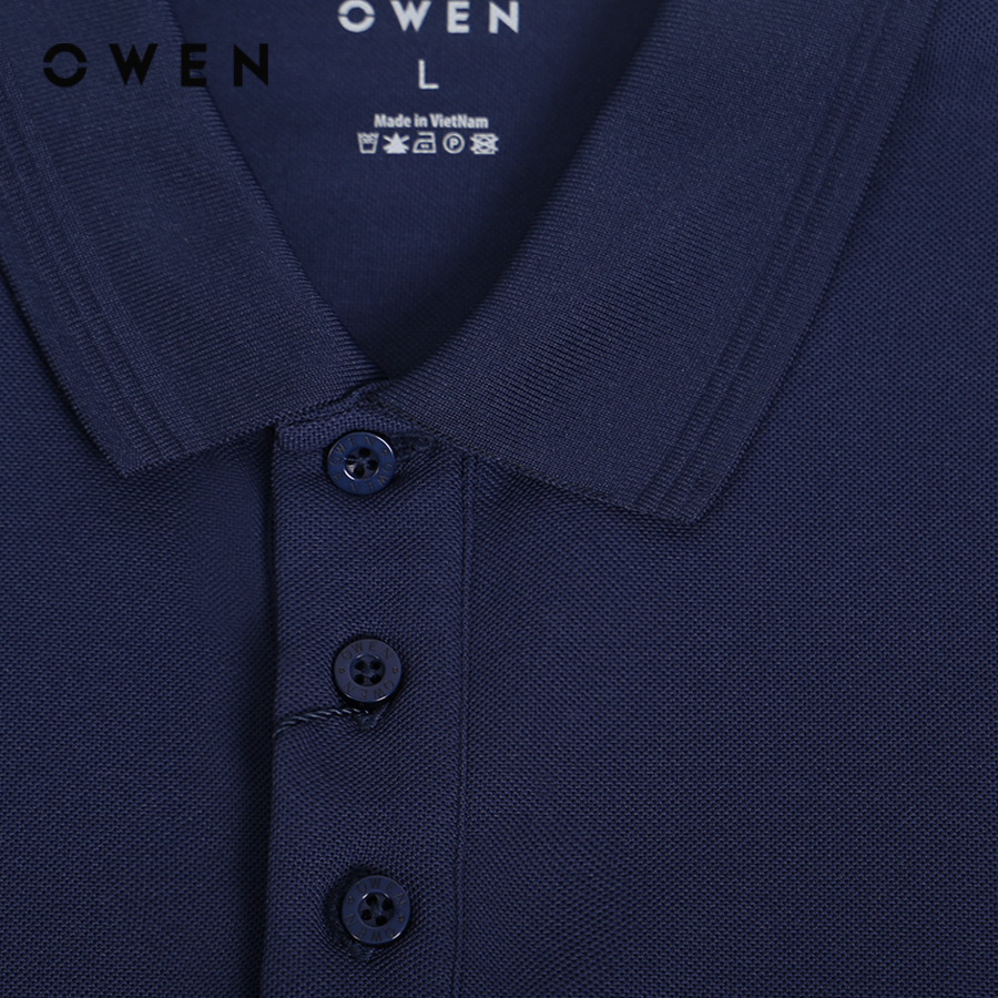 OWEN - Áo polo ngắn tay Bodyfit Navy chất liệu vải Poly-Cotton - APV231499