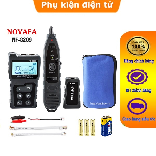 Máy Test mạng POE chính hãng Noyafa NF-8209, đo chiều dài cáp, tìm điểm đứt, dò tìm dây mạng âm tường ...