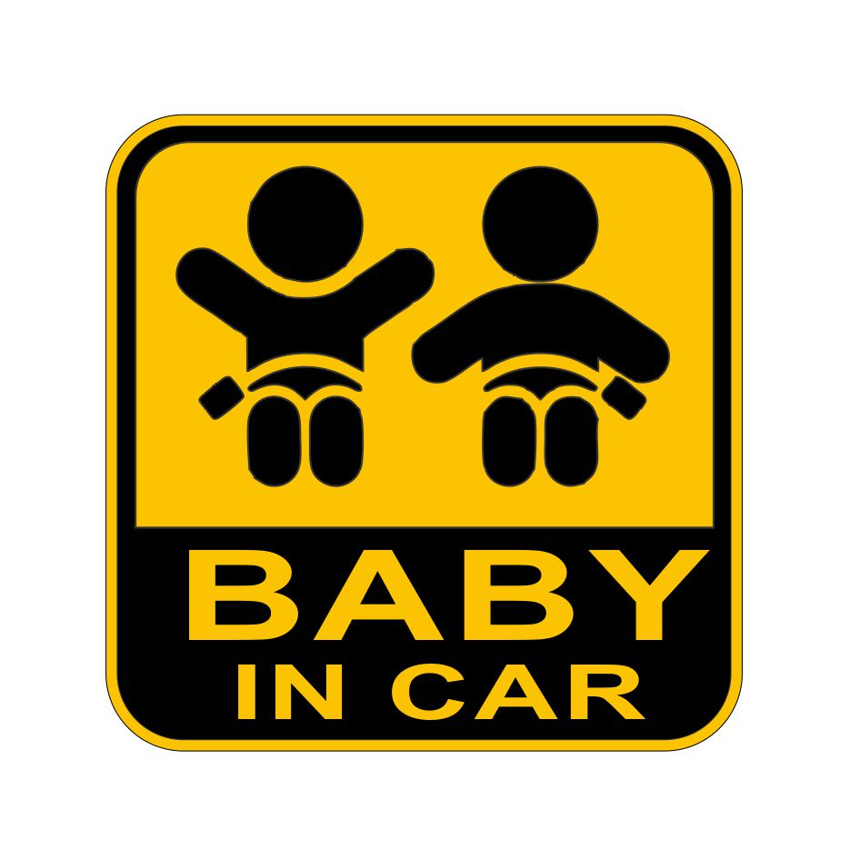 Miếng Dán Decal BABY IN CAR Kích Thước 11 : 11, Chống Nước, Không Bay Màu, Không Để Lại Keo Khi Bóc