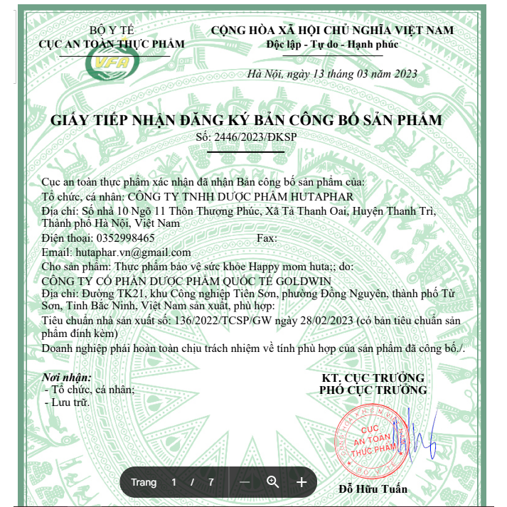 Viatmin tổng hợp cho mẹ bầu, HAPPY MOM 30 viên, bổ sung DHA, EPA, Vitamin và khoáng chất