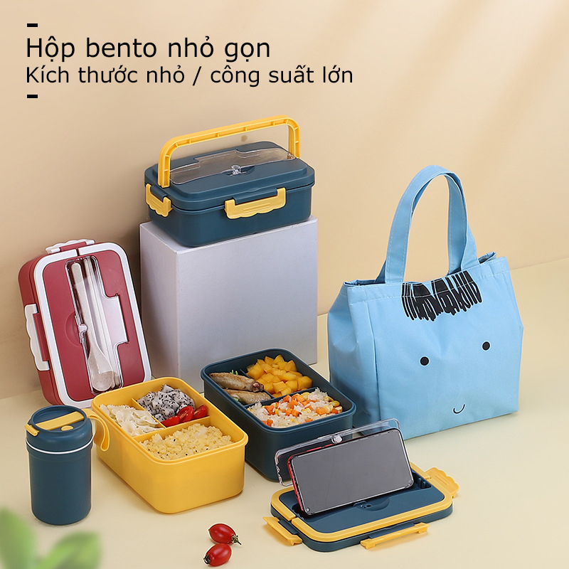 Hộp cơm di động có tay cầm - dùng được trong lò vi sóng