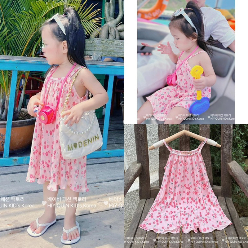 Váy 2s dập ly màu sắc cho bé gái V0129