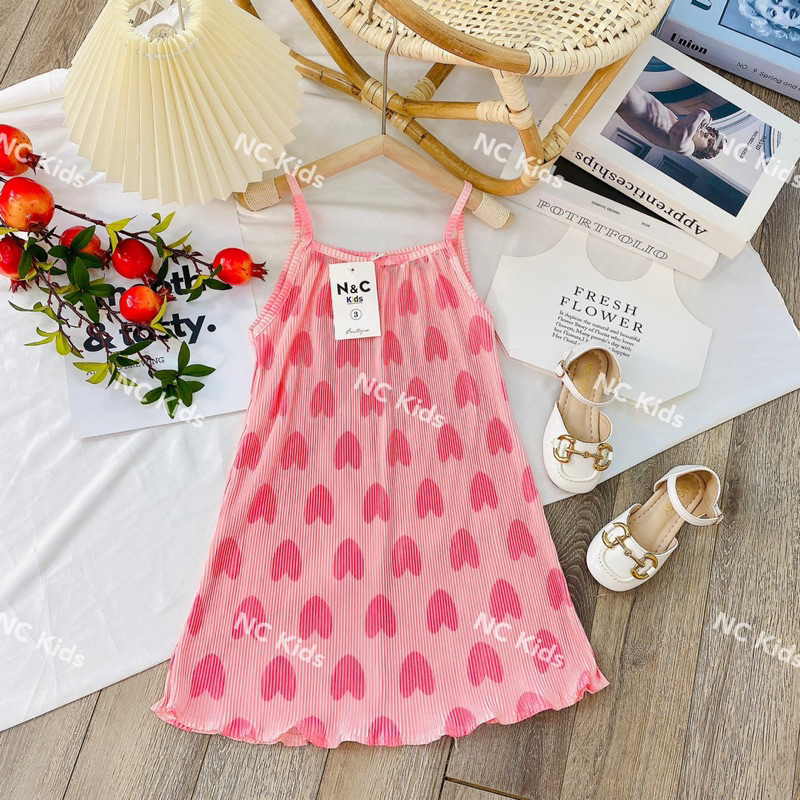 Váy 2s dập ly màu sắc cho bé gái V0129