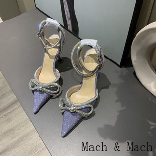 Giày Cao Gót Mũi Nhọn Đính Đá Bling Bling Mach& Mach Vip 10cm Hàng Cao Cấp Fullbox Sang Chảnh Cho Phái Nữ