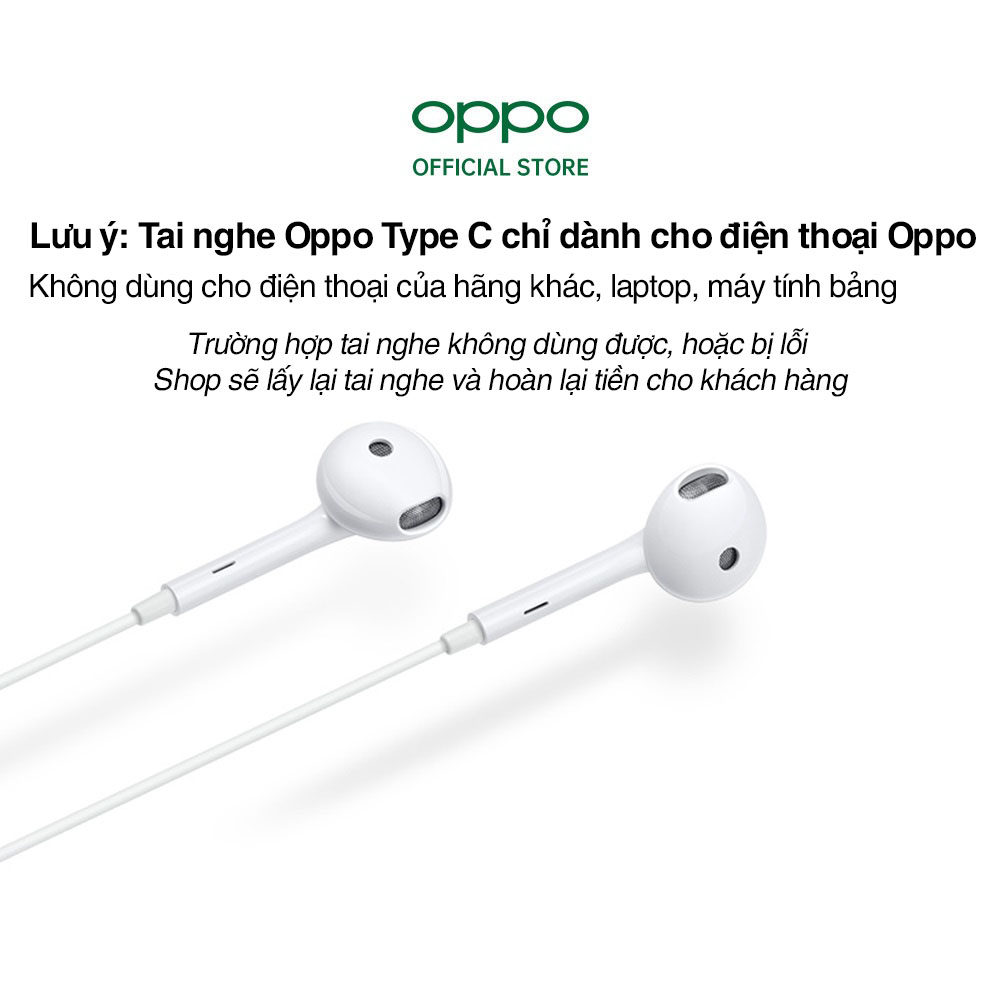 Tai nghe nhét tai Oppo Jack 3.5mm có dây có micro dài 1,2m màu trắng BACARAT bảo hành 30 ngày