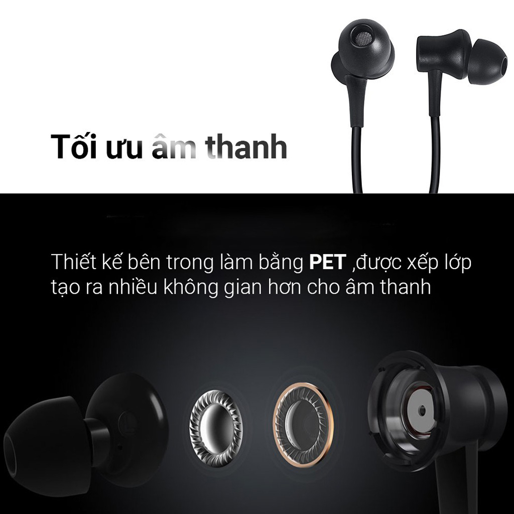 Tai nghe nhét tai Xiaomi Jack 3.5mm có dây có micro BACARAT kèm hộp đựng Bảo hành lỗi 1 đổi 1