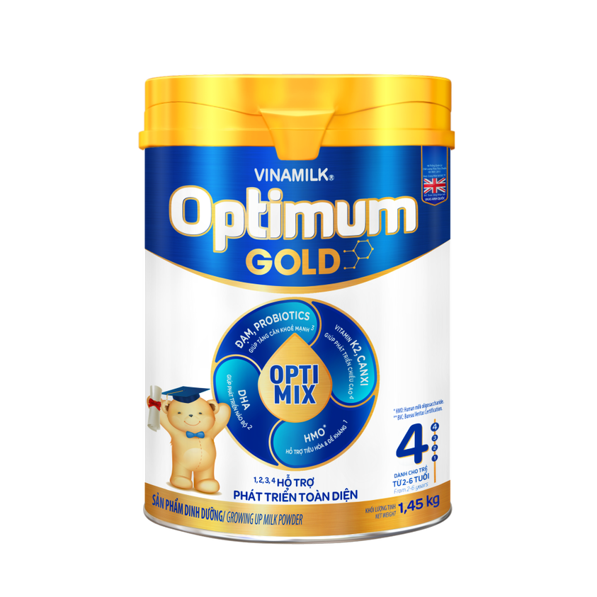 Sữa bột Optimum Gold 4 - Hộp thiếc 1450g