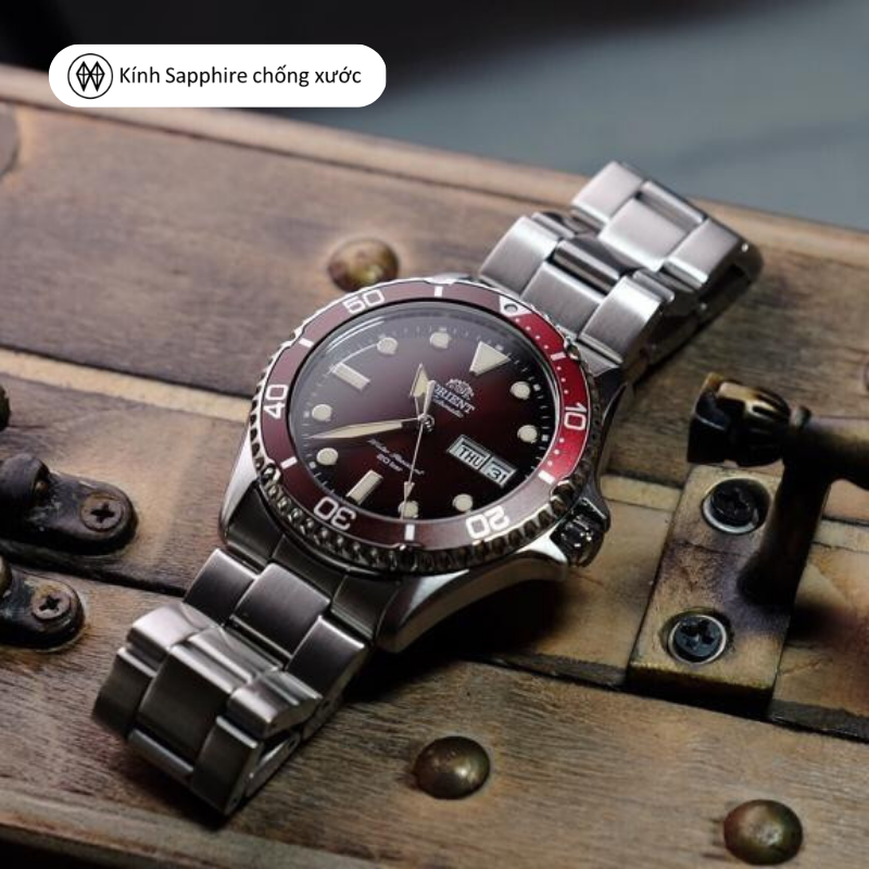 Đồng hồ cơ nam Orient Watch Sport RA-AA08 phiên bản giới hạn mặt kính sapphire dây thép đeo tay thể thao bơi lặn