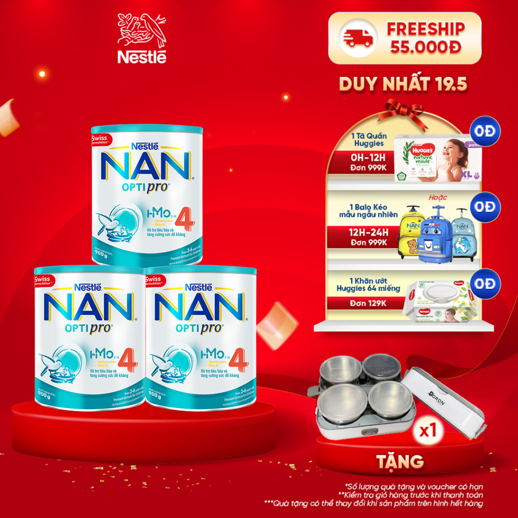 Combo 3 lon NAN Optipro 4 900gr