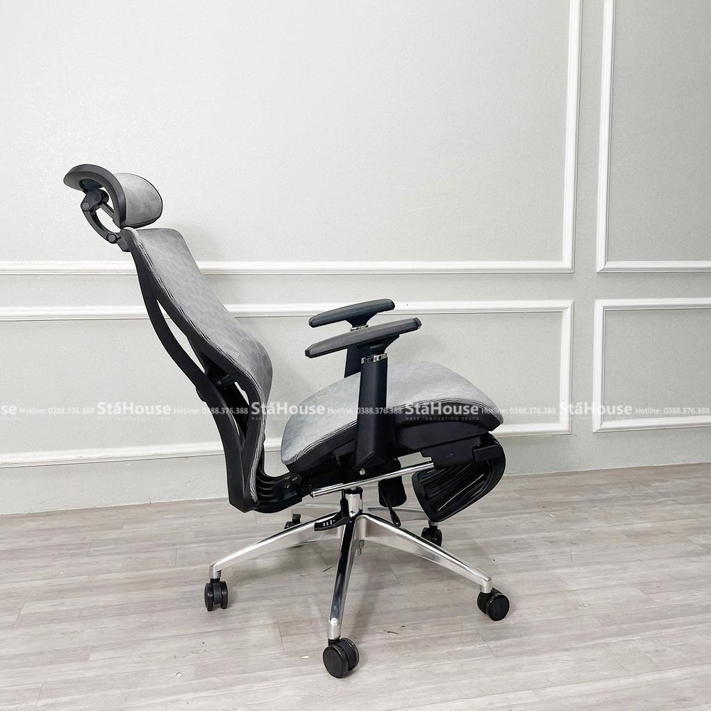 Ghế Công Thái Học Ergonomic STA-ONE KTM08 Lưng Lưới Thoáng Mát Tay 3D - Có Gác Chân
