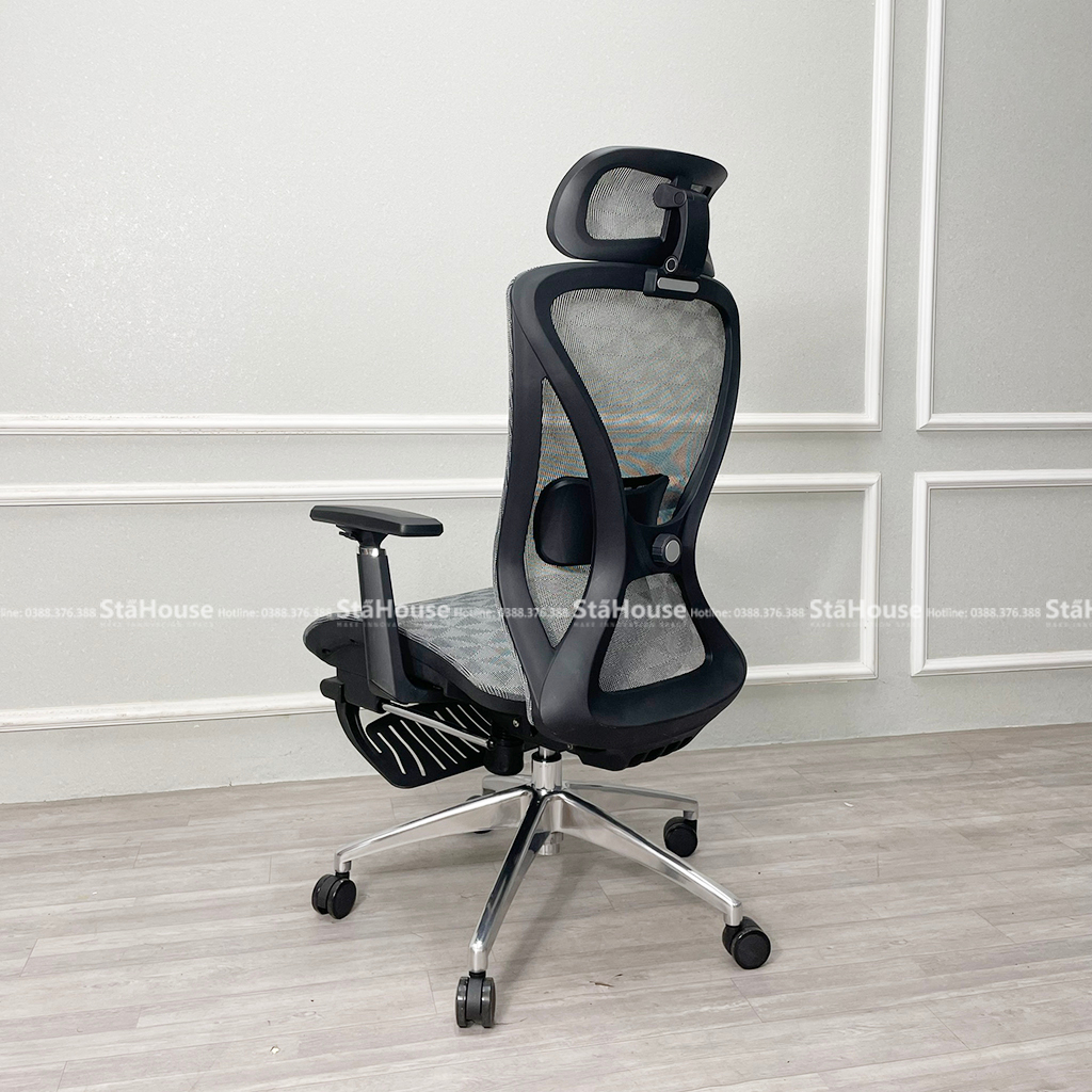Ghế Công Thái Học Ergonomic STA-ONE KTM08 Lưng Lưới Thoáng Mát Tay 3D - Có Gác Chân