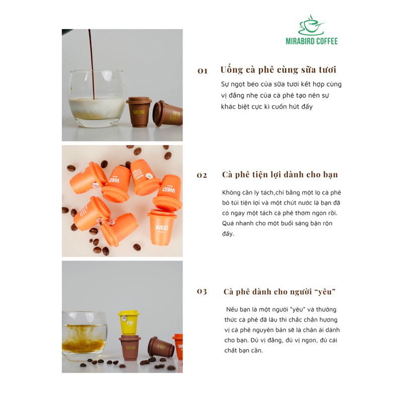 Set Cafe Mirabi - Cafe Nguyên Chất Cao Cấp, Công Nghệ Sấy Lạnh Tiên Tiến