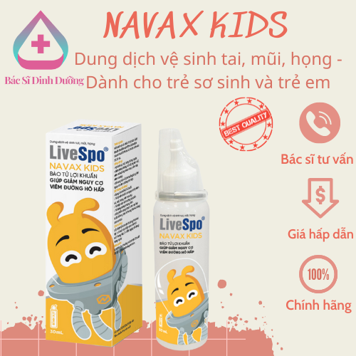 [ Chính Hãng ] Xịt mũi vệ sinh hằng ngày LiveSpo NAVAX KIDS tiện dụng (Bình xịt 50ML)