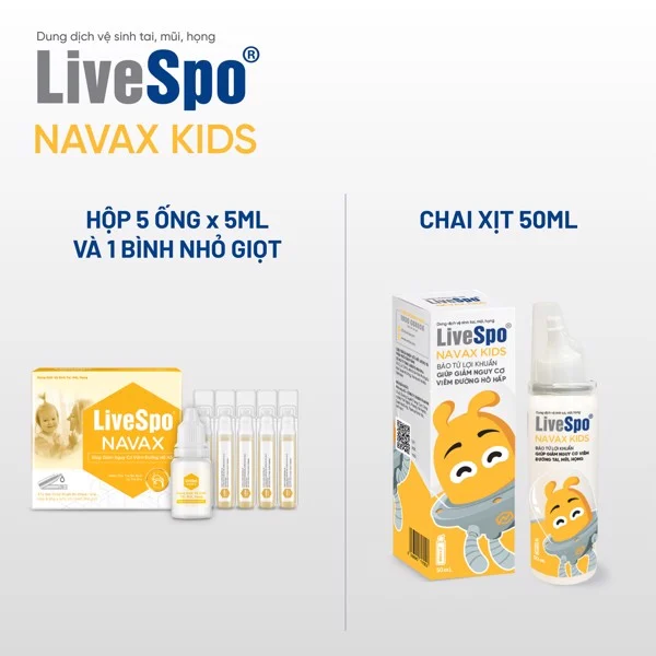 [ Chính Hãng ] Xịt mũi vệ sinh hằng ngày LiveSpo NAVAX KIDS tiện dụng (Bình xịt 50ML)