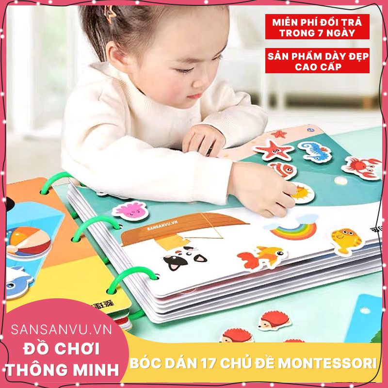 Học Liệu Bóc Dán Montessori Thông Minh 17 Chủ Đề Sansanvu Đồ Chơi Giáo Dục Sớm Cho Bé Tái Dùng Nhiều Lần