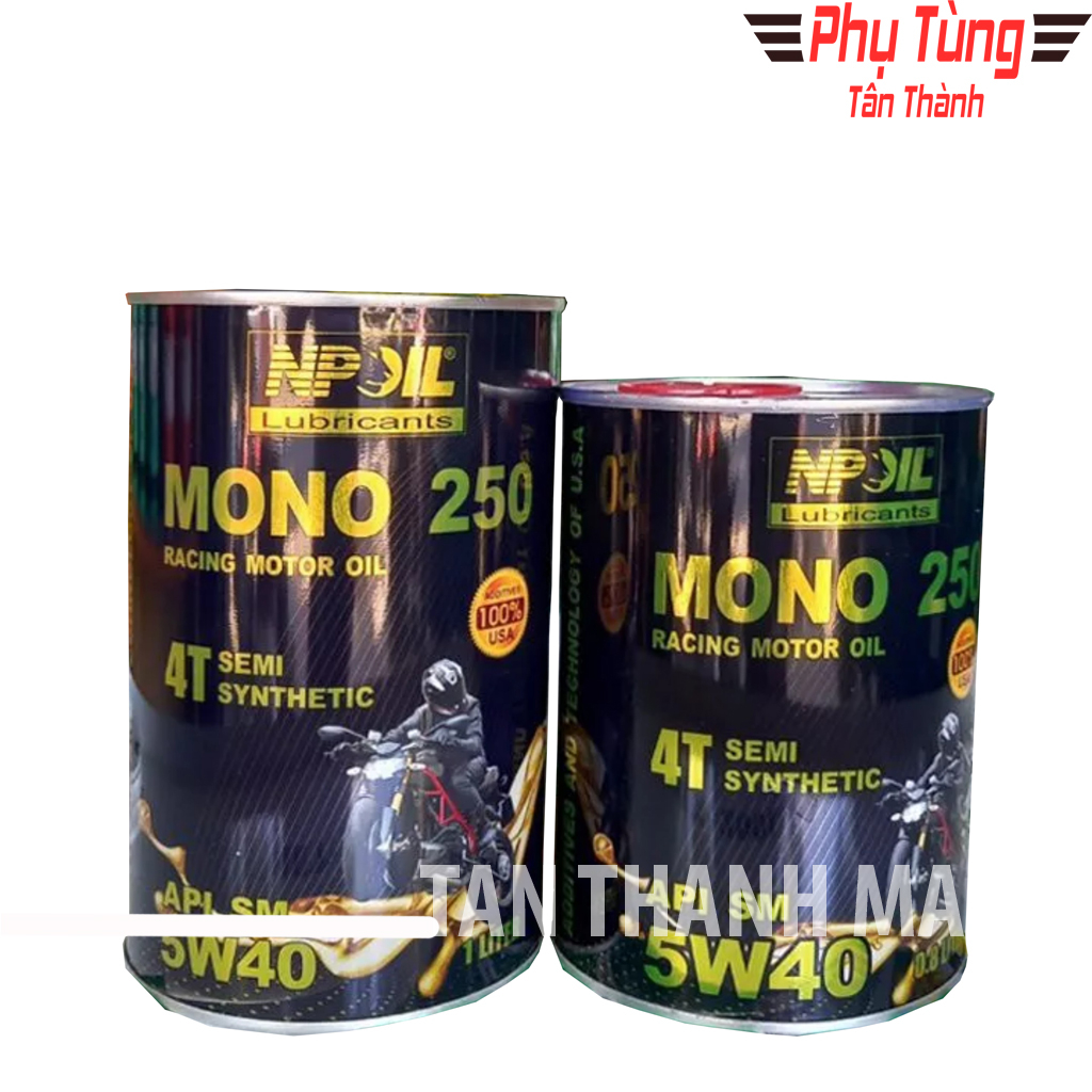 Nhớt Xe Gắn Máy 4 Thì Cao Cấp Mono 250-APSM 5W40 Semi-Synthetic 0.8L-1L PTTT