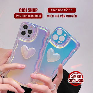 Ốp lưng điện thoại Iphone Hologram đệm trái tim Cici shop phụ kiện điện thoại
