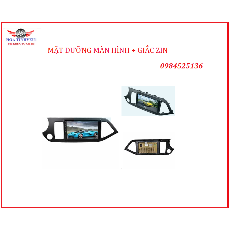 Mặt dưỡng KIA MORNING 2011-2019,CÓ GIẮC ZIN THEO XE. Mặt dưỡng morning lắp màn hình android 9inch. Đồ chơi xe hơi.