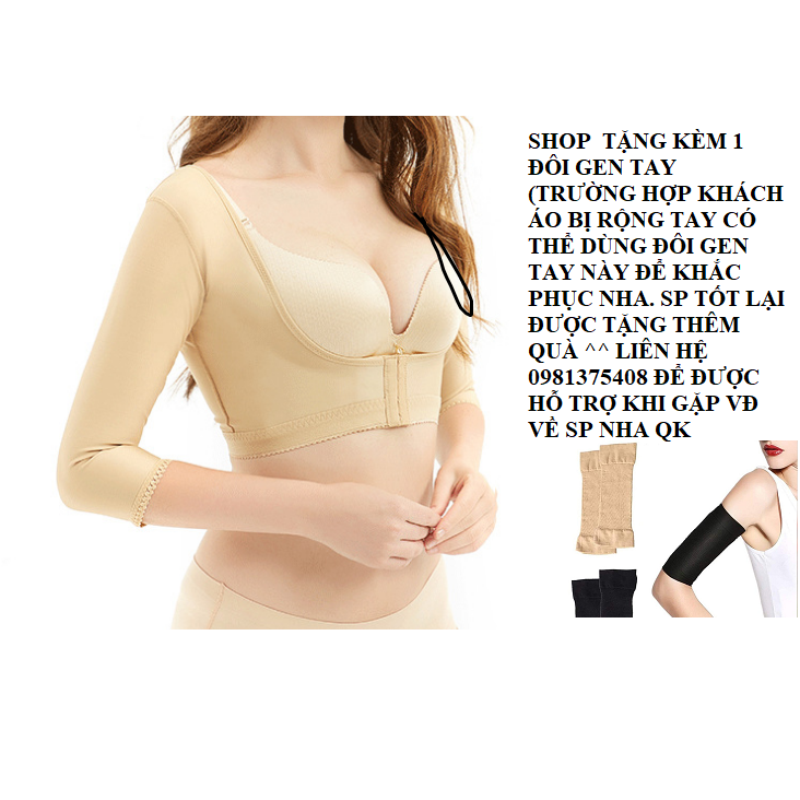 Áo gen định hình thu gọn mỡ bắp tay, nách lưng, nâng ngực chảy xệ xuất Nhật