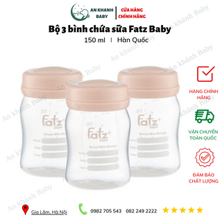 BỘ 3 BÌNH TRỮ SỮA 150ml cổ rộng FATZ BABY FB0120N