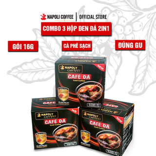  Cà phê đen đá hòa tan 2in1 bổ sung Nấm linh chi và Đông trùng hạ thảo hộp 10 gói x 16gr