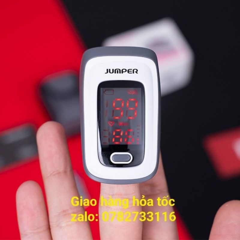 Máy spo2 đo nồng độ oxy trong máu, đo nhịp tim Jumper 500E