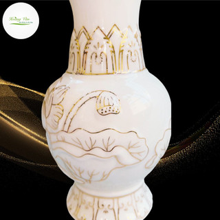 Bình hoa thờ cúng gốm sứ Bạch  Ngọc 1515