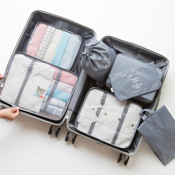 Set 11 túi vải đựng đồ du lịch, sắp xếp quần áo, hành lý gọn gàng trong vali chất liệu dày dặn, siêu tiện lợi