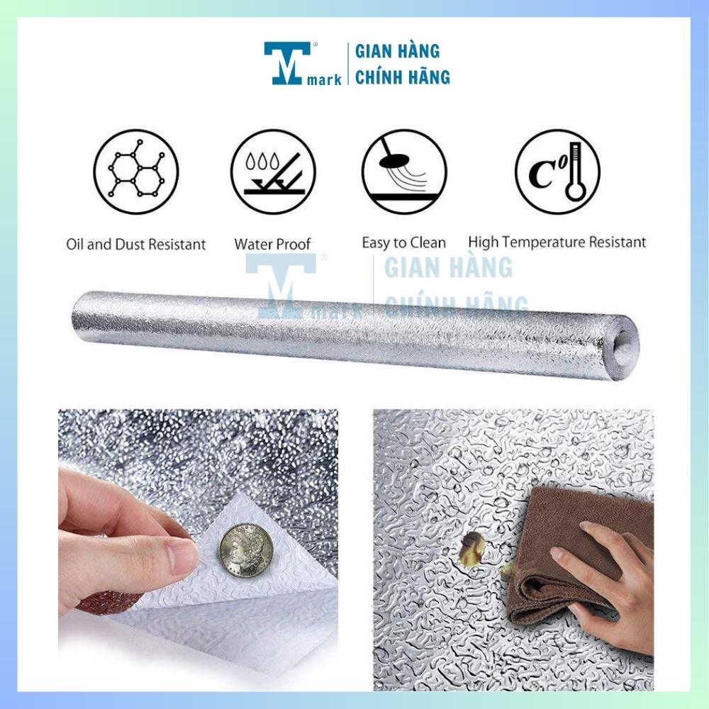 Cuộn Decal Giấy Bạc Dán Bếp Tráng Nhôm Cách Nhiệt Khổ 3m × 0,6m Tiện Lợi Dễ Dàng Lau Chùi Sử Dụng