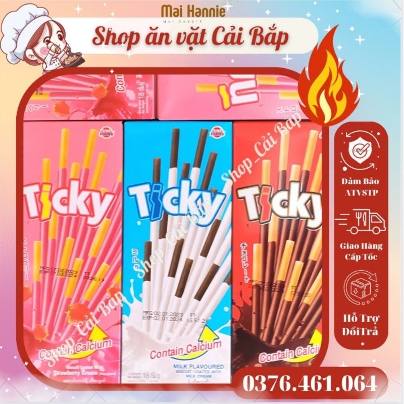 Bánh que Ticky Socola Sữa Thái Lan (20g/6que)