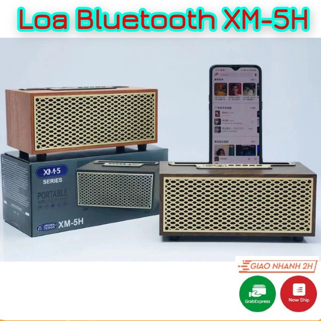 Loa bluetooth XM 5H GROWNTECH phong cách cổ điển, vỏ gỗ sang trọng, bass trầm ấm,cổng USB,thẻ nhớ,aux bảo hành 24 tháng